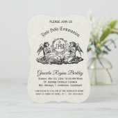 Erste Einladungen zum Heiligen Kommunion Angel Whi (Stehend Vorderseite)