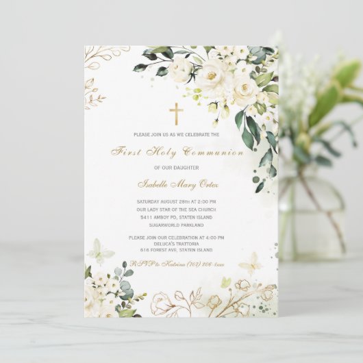 Erste Einladungfrau der Heiligen Kommune Einladung (Stehend Vorderseite)