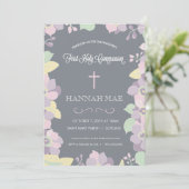 Erste Einladungskarte mit Kreuz Einladung (Stehend Vorderseite)