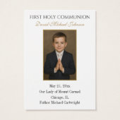 Erste Erinnerung an das Heilige Kommunion Foto (Rückseite)