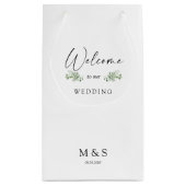 Erste Eukalyptus-Gastgeschenk Hochzeit Weiß Kleine Geschenktüte (Rückseite)