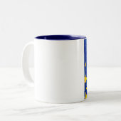 Erste Eule im Raum Zweifarbige Tasse (Vorderseite Links)