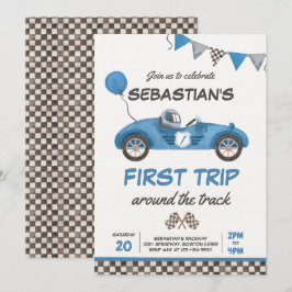 Erste Fahrt mit dem Rennwagen am 1. Geburtstag Einladung