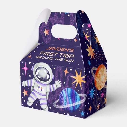 Erste Fahrt um das Sun Astronaut-Raketenschiff Geschenkschachtel (Vorderseite)