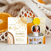 Erste Fahrt um das Sun Rainbow Birthday Foto Einladung