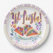 Erste Fiesta 1. Tacos Folkart Blume Pappteller (Vorderseite)
