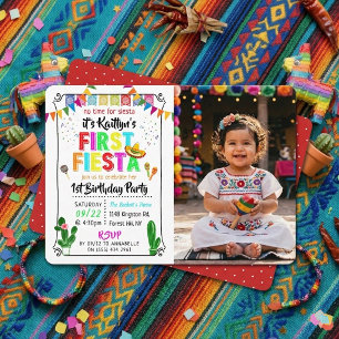 Erste Fiesta Farbige mexikanische 1. Geburtstagsfo Einladung