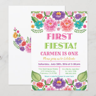 Erste Fiesta Florale Geburtstagseinladung Einladung