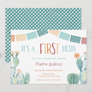 Erste Fiesta Herbstfarben Girl 1. Geburtstag Party Einladung