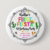 Erste Fiesta Mexicanische Geburtstagsfeier-Erstes- Button (Vorderseite)