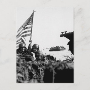 Erste Flagge auf Guam auf Bootshaken Mast_War Imag Postkarte