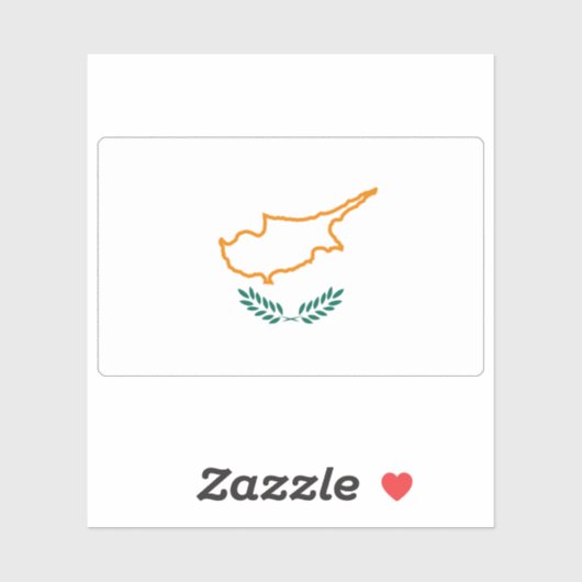 Erste Flagge Zyperns (1960) Aufkleber (Blatt)