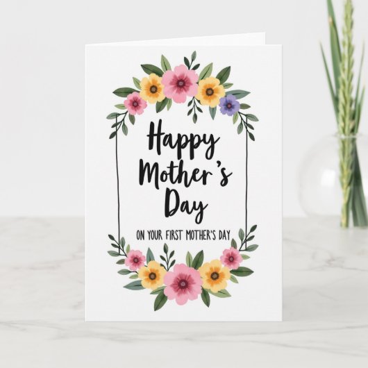 Erste Florale Muttertags-Karte Karte (Vorderseite)