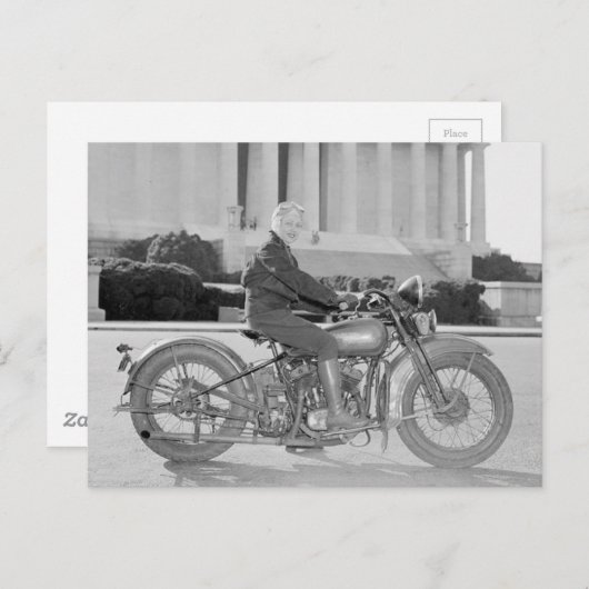 Erste Frauen erhalten eine Motorradlizenz in Washi Postkarte (Vorne/Hinten)