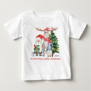 Erste frohe kleine Weihnachten Niedlich Weihnachte Baby T-shirt