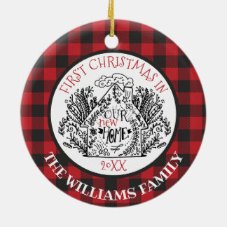 Erste Frohe Weihnachten Neue Zuhause Buffalo Karie Keramik Ornament
