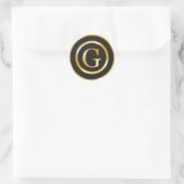 Erste G Gold Monogram Wedding Stickers (Tasche)