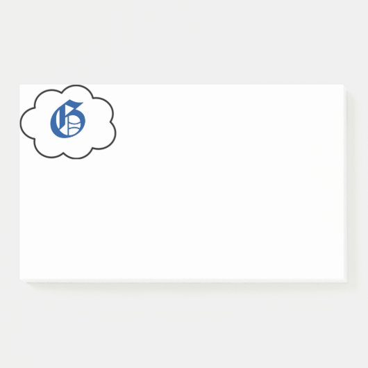 Erste G-Monogramm-Notizen Post-it Klebezettel (Vorderseite)