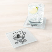 Erste Geborene Pest für Seder Glasuntersetzer (Schrägansicht)