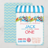 Erste Geburtstag Candyland Jungen-Einladungen Einladung (Vorne/Hinten)