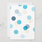 ERSTE GEBURTSTAG große Konfetti Flecken Junge Blau Einladung (Rückseite)