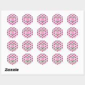 Erste Geburtstag Pink Erdbeere Beere Runder Aufkleber (Blatt)