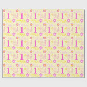 Erste Geburtstags-Blumen-Name-Geschenkverpackung Geschenkpapier (Flach)