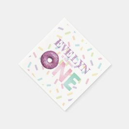 Erste Geburtstags-Doughnut-Party Personalisiert Serviette