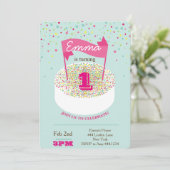 Erste Geburtstags-Einladung Einladung (Stehend Vorderseite)