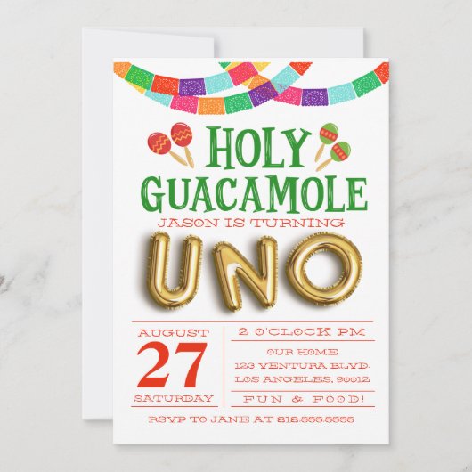 ERSTE GEBURTSTAGS-FIESTA EINLADUNG (Vorderseite)