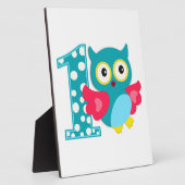 Erste Geburtstags-glückliche Owl Fotoplatte (Seite)