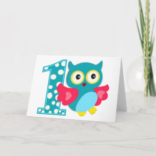 Erste Geburtstags-glückliche Owl Karte
