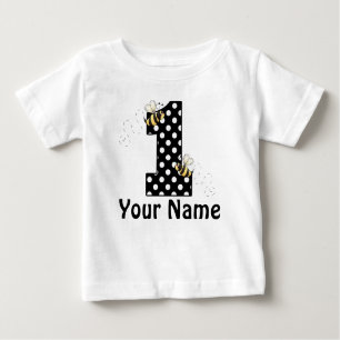 Erste Geburtstags-Hummel-Bienen-personalisierter T Baby T-shirt