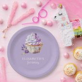Erste Geburtstags Pastel Violet Personalisiert Pappteller (Party)