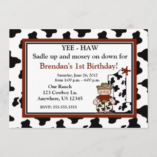 Erste Geburtstagseinladung der Cowboyjungen Einladung