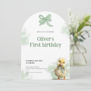 Erste Geburtstagseinladung Ente Fliege Baby-Geburt Einladung