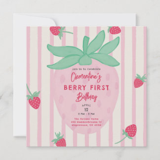 Erste Geburtstagseinladung für Mädchen mit Beeren
