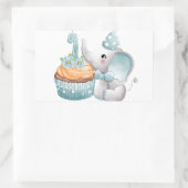 Erste Geburtstagselephant Baby Boy Sticker Blue (Tasche)