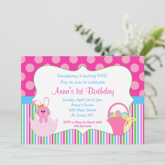 Erste Geburtstagsfeier Einladung (Stehend Vorderseite)