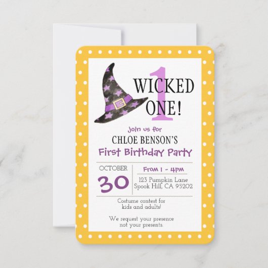 Erste Geburtstagsfeier Einladung (Vorderseite)