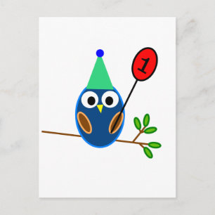 Erste Geburtstagsfeier, Niedliches Eule Postkarte