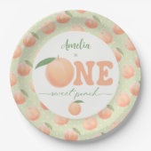 Erste Geburtstagsfeier One Sweet Peach Pappteller (Vorderseite)