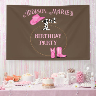 Erste Geburtstagsfeier Rodeo Cowgirl Banner