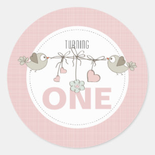 Erste Geburtstagsfeier Runder Aufkleber