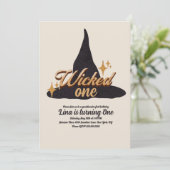Erste Geburtstagsfeige eines Halloween Einladung (Stehend Vorderseite)