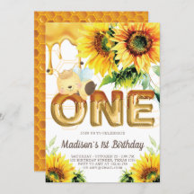 Erste Geburtstagshoney-Bee Birthday Sonnenblume