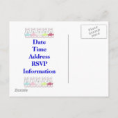 Erste Geburtstagskarte Einladungspostkarte (Rückseite)