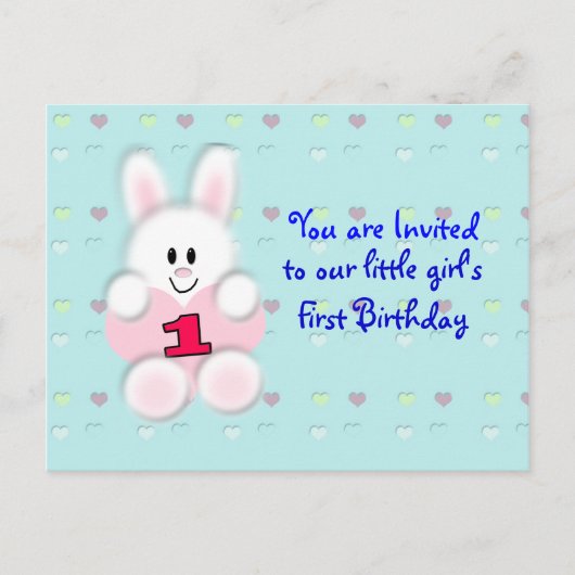 Erste Geburtstagskarte Einladungspostkarte (Vorderseite)