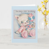 Erste Geburtstagskarte für Vintages Baby Karte (Gelbe Blume)