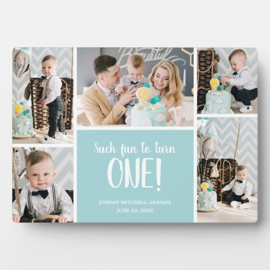 Erste Geburtstagskollage Fotoplatte (Vorderseite)